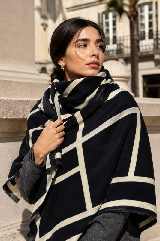Tiiaette | Wollmisch Schal mit Muster