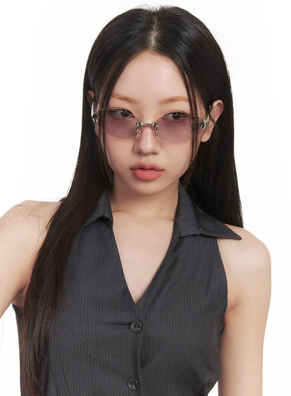 Jueaella | Ovales Rahmen-Sonnenbrille