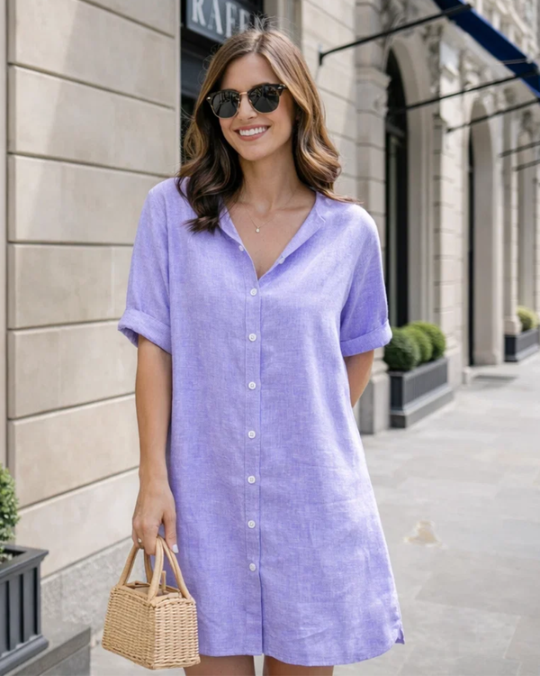 Anjini | Lockeres Strandkleid Mit kurzen Ärmeln