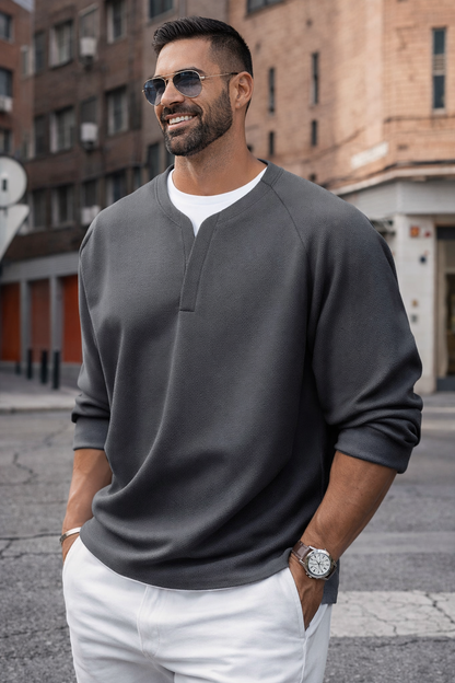 Rafaro | Langärmliges Henley-Shirt mit bequemer Passform