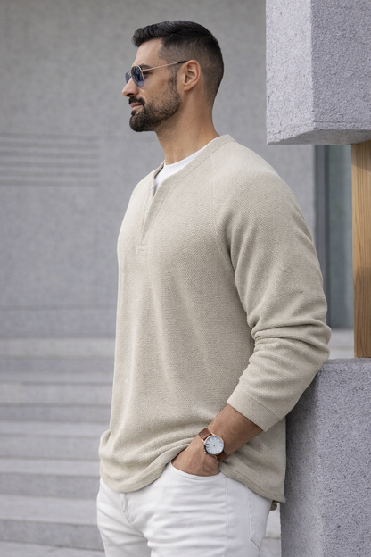 Rafaro | Langärmliges Henley-Shirt mit bequemer Passform