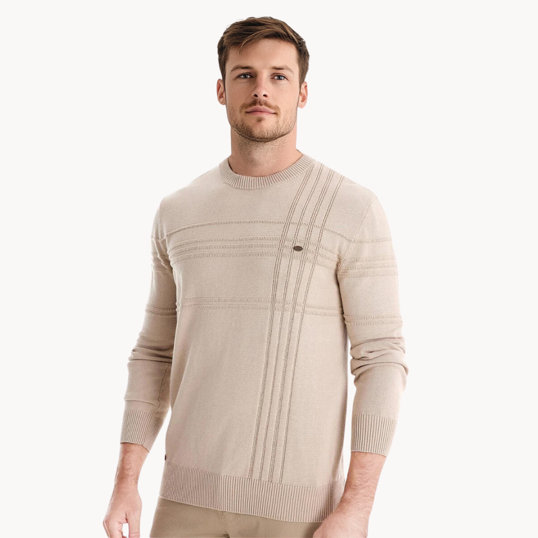 Caranr | Stilvoller Herrenpullover mit Karodesign