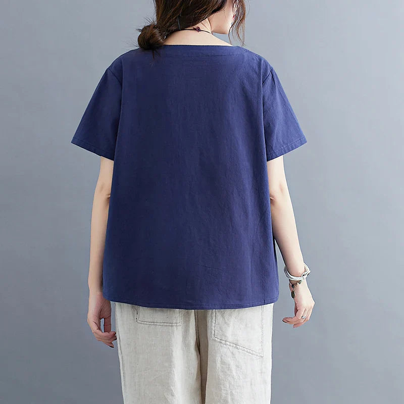 Bimiina | Vintage Baumwoll-Leinen Top