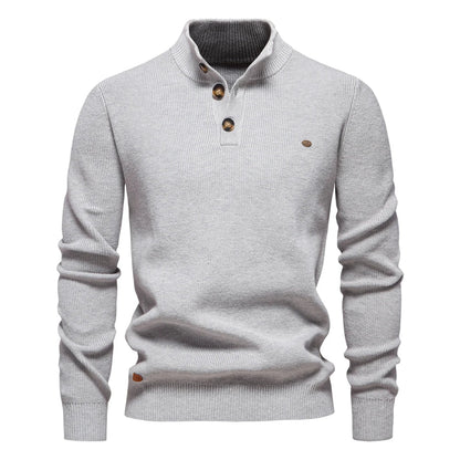 Benenas | Herrenpullover mit Knopfdesign