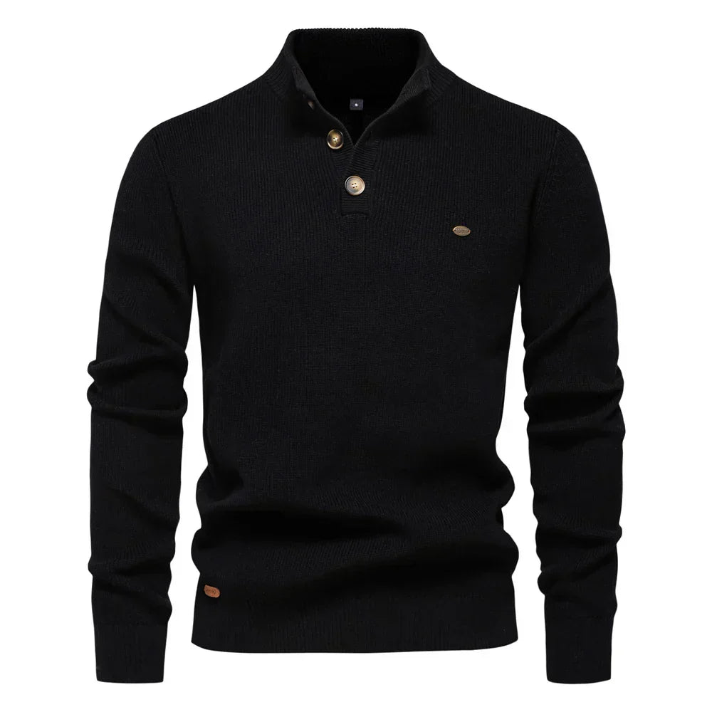 Benenas | Herrenpullover mit Knopfdesign