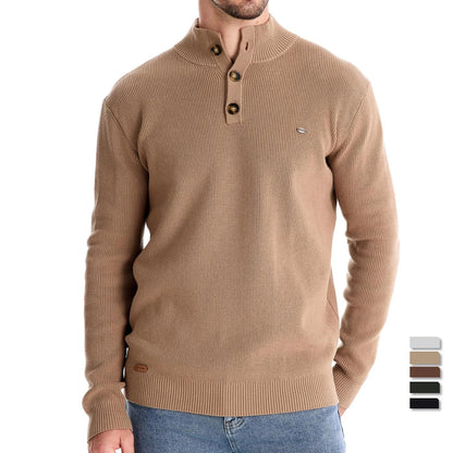 Benenas | Herrenpullover mit Knopfdesign
