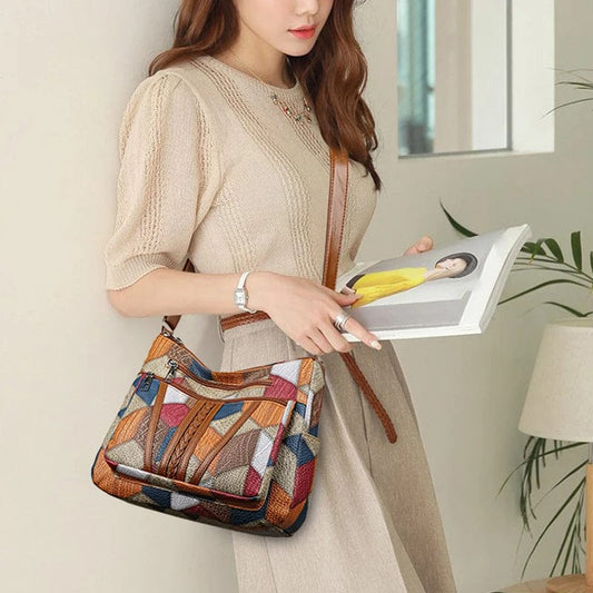 Ritaette | Elegante Lederhandtasche im Mosaikdesign