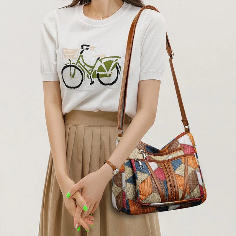 Ritaette | Elegante Lederhandtasche im Mosaikdesign