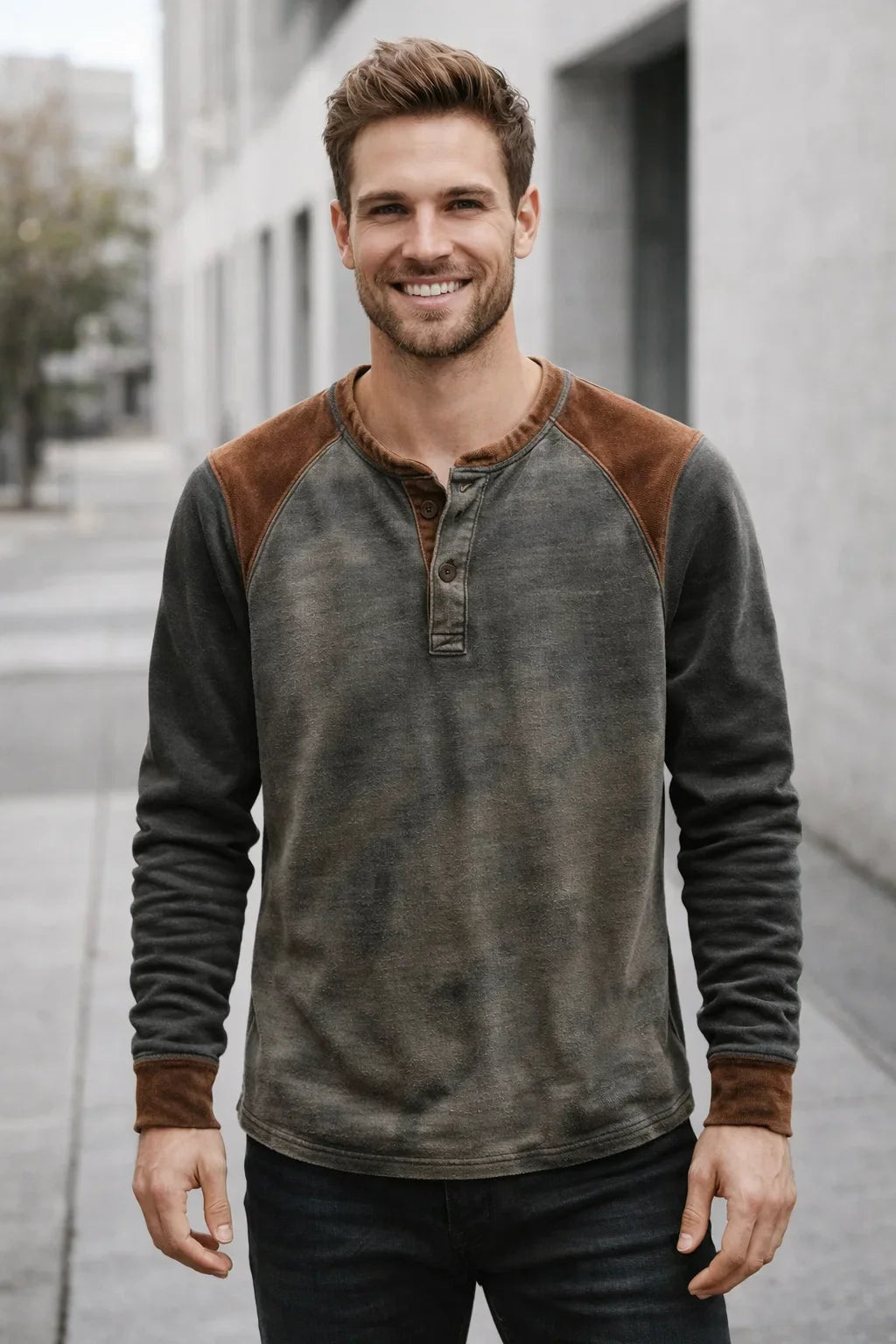 Rafir | Henley-Shirt Langarm & Komfortabel