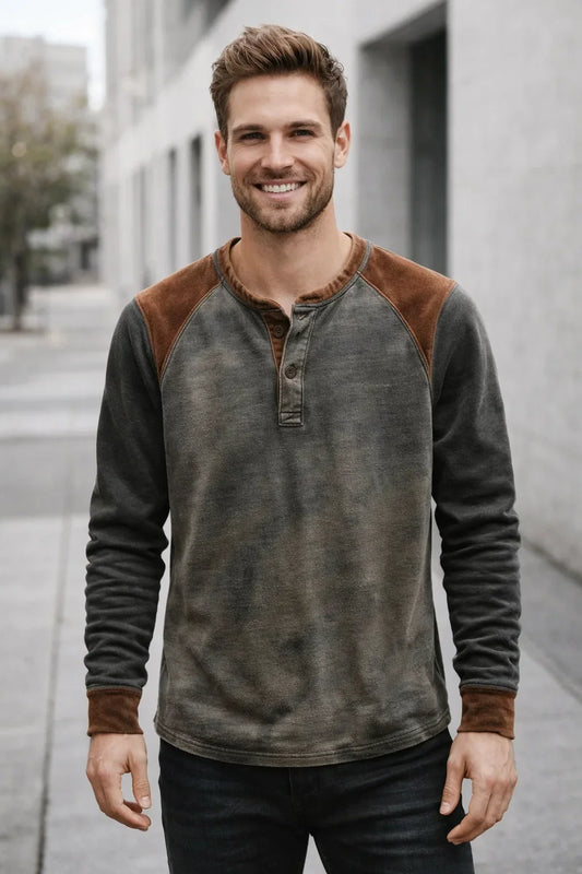 Rafir | Henley-Shirt Langarm & Komfortabel